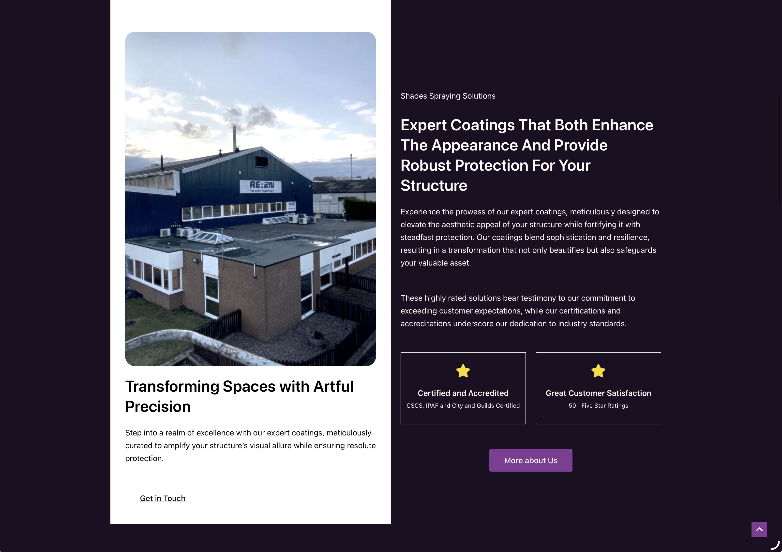 Services page